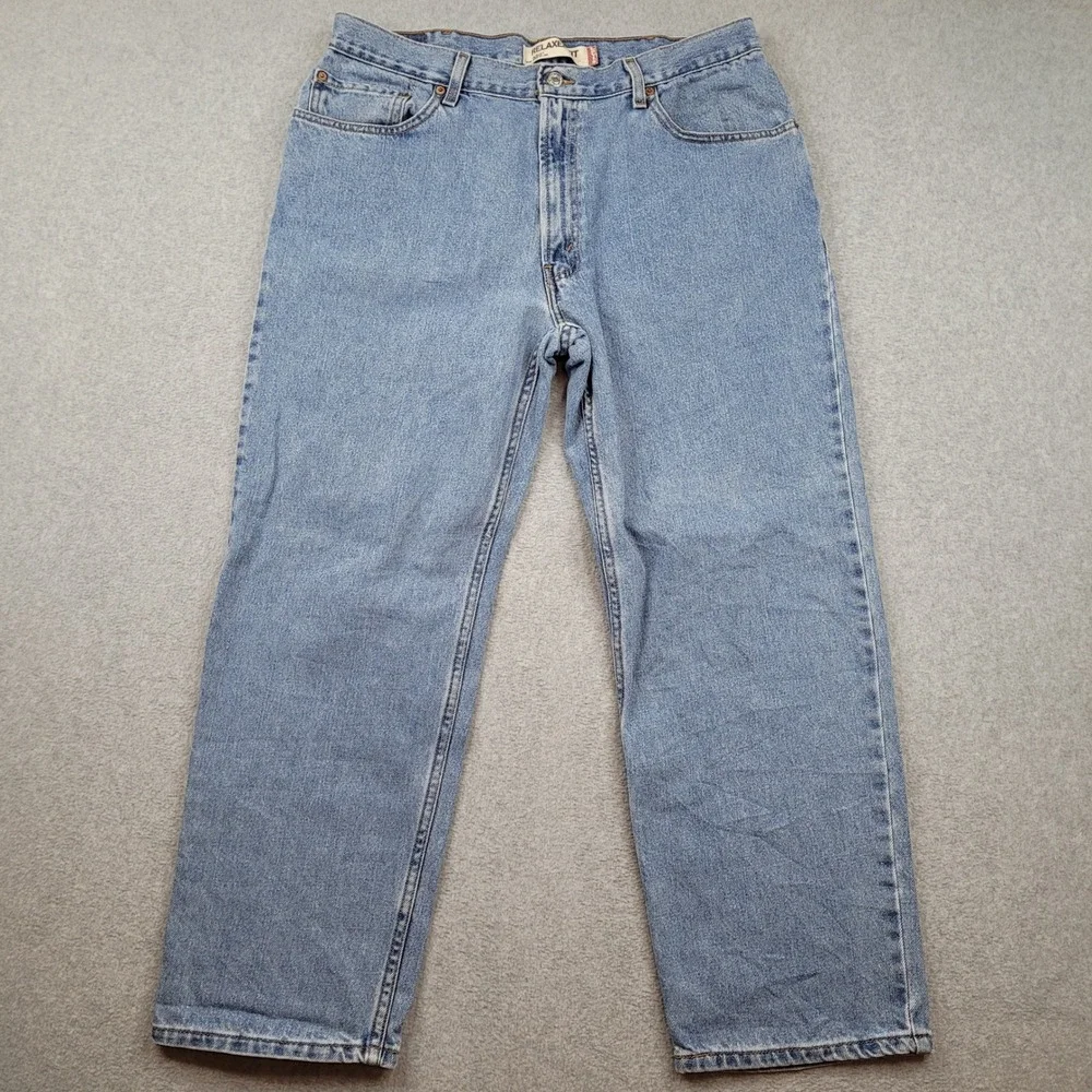 Levi's 550 Relaxed Fit Jeans Mens 38x30 Light Wash Blue Denim 100% Cotton Y2K